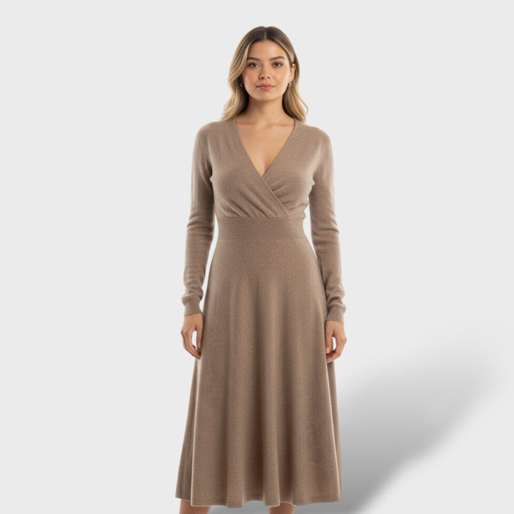 Vestido Cruzado de Cachemira Suave