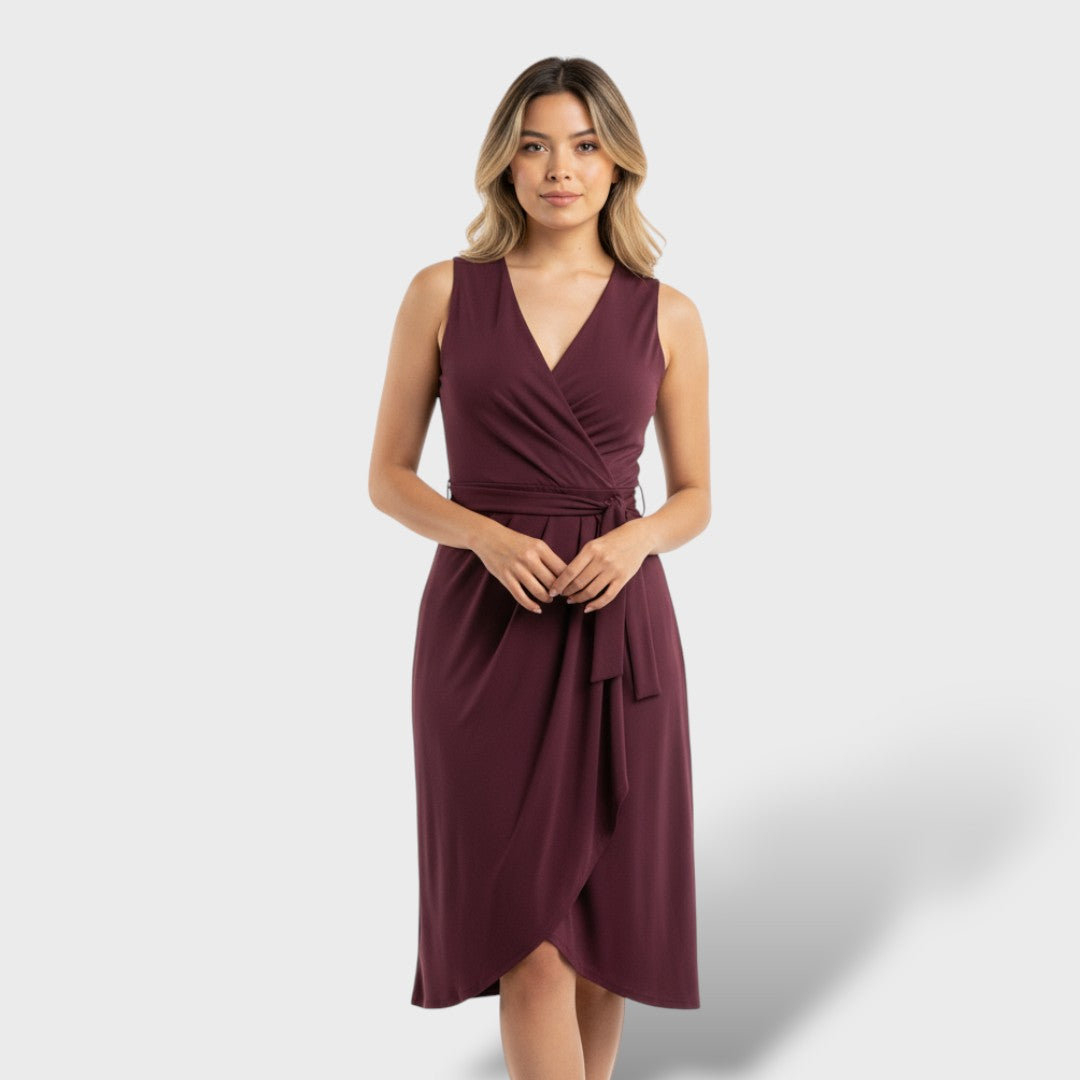 Vestido cruzado elegante mujer