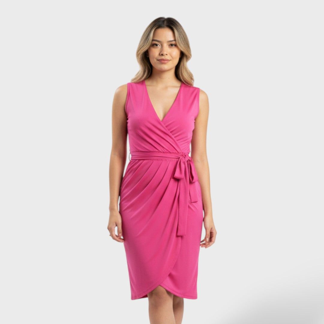 Vestido cruzado elegante mujer