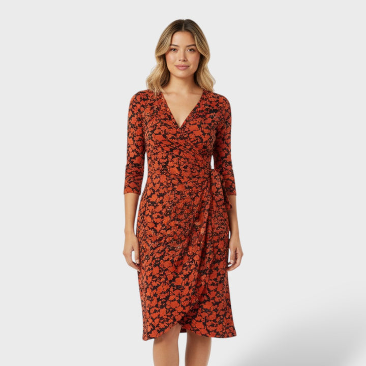 Vestido cruzado elegante mujer