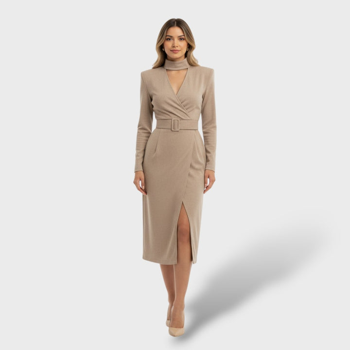 Vestido elegante largo cintura alta