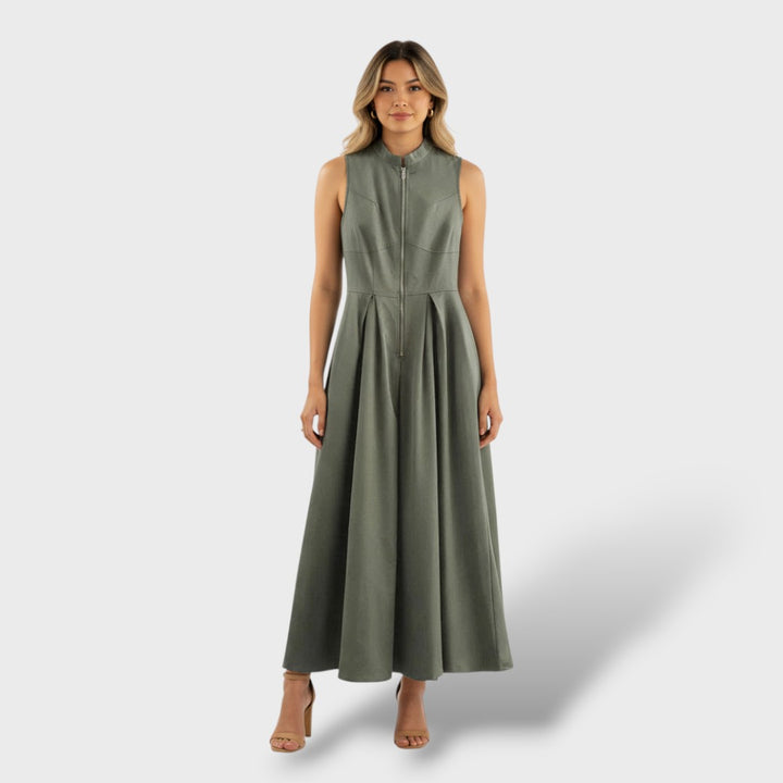 Vestido midi elegante sin mangas mujer