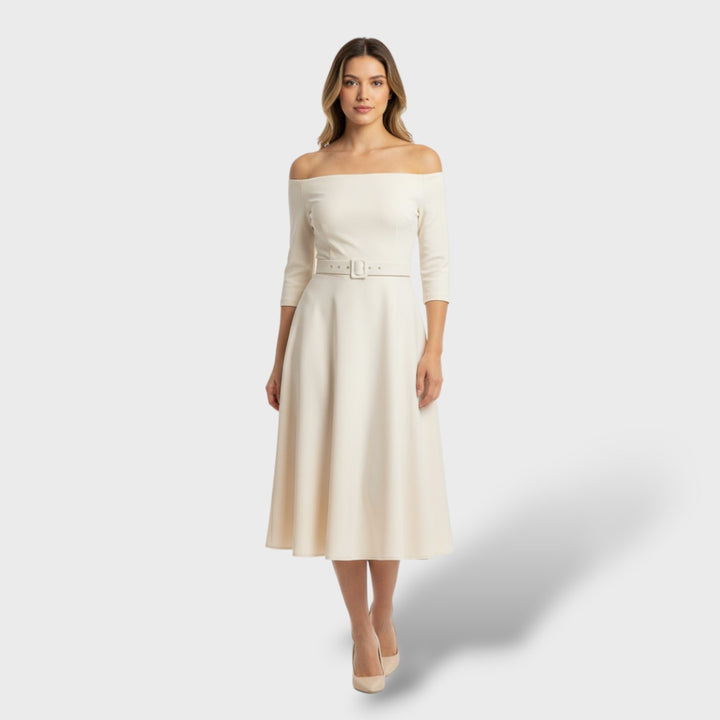 Vestido largo elegante cintura alta