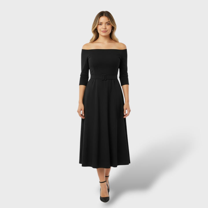 Vestido largo elegante cintura alta