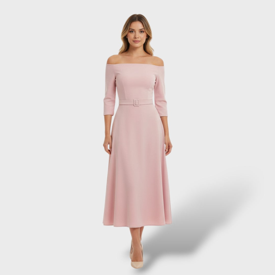 Vestido largo elegante cintura alta