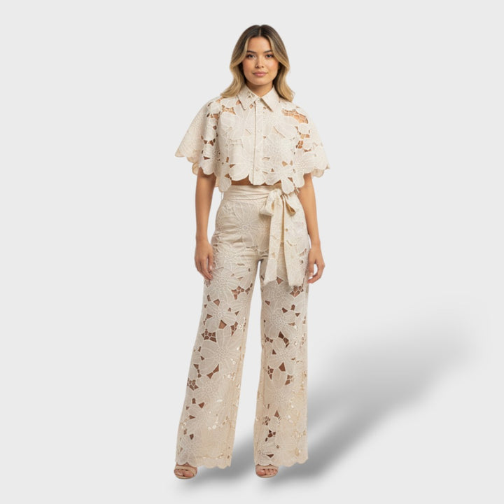 Conjunto Elegante Encaje Dos Piezas