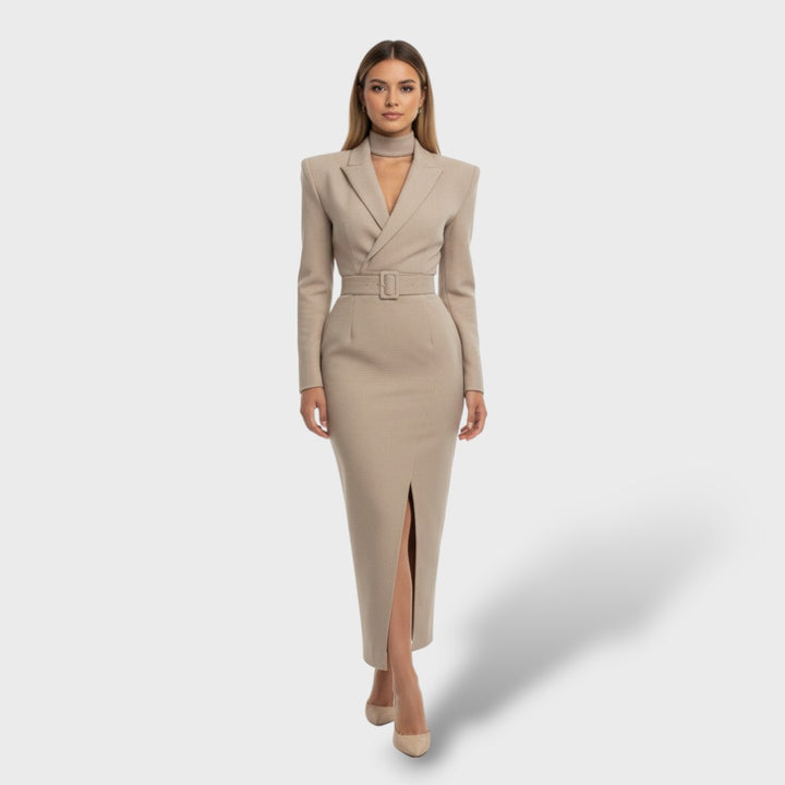 Vestido Elegante Entallado Cinturón Mujer