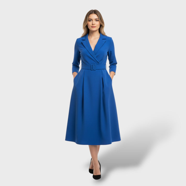 Vestido Midi Otoñal Elegante Mujer