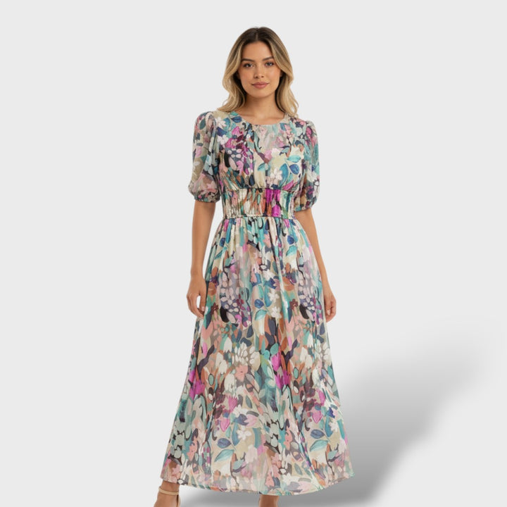 Vestido Midi Floral Elegante