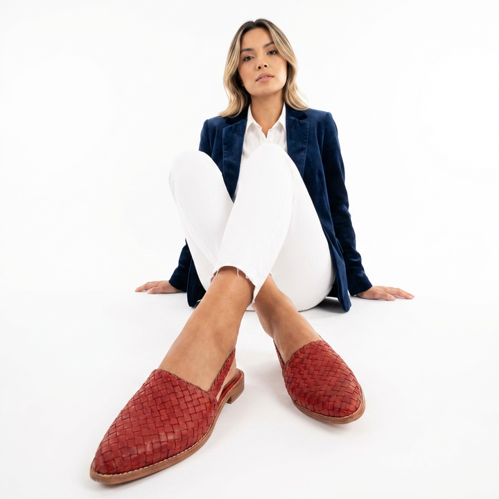 Sandalias slingback trenzadas mujer