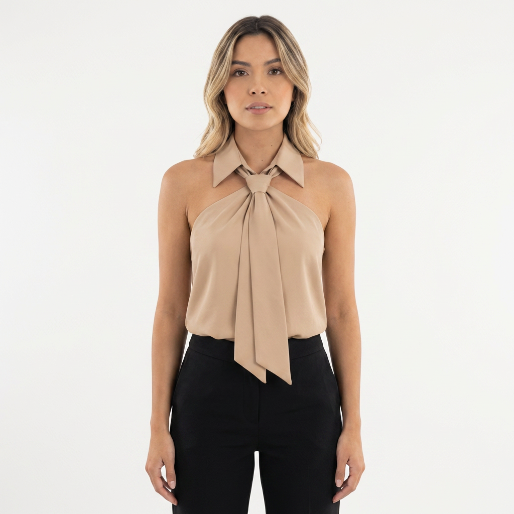 Blusa halter elegante mujer