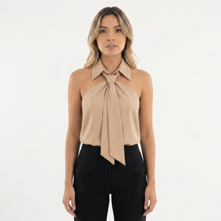 Blusa halter elegante mujer