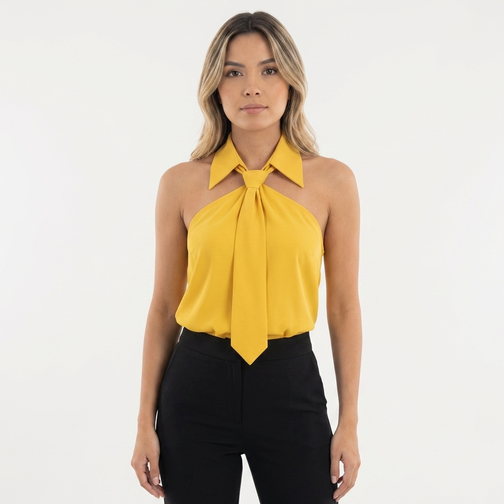 Blusa halter elegante mujer