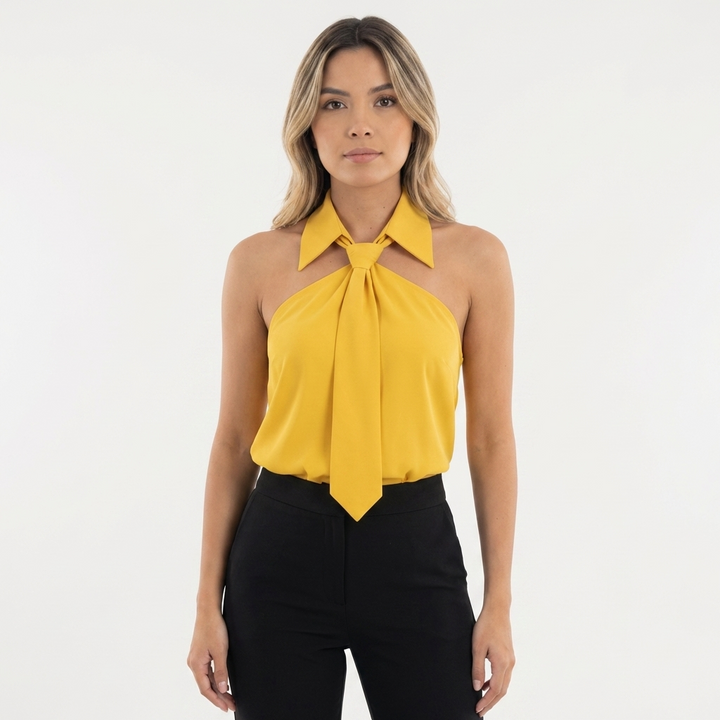 Blusa halter elegante mujer