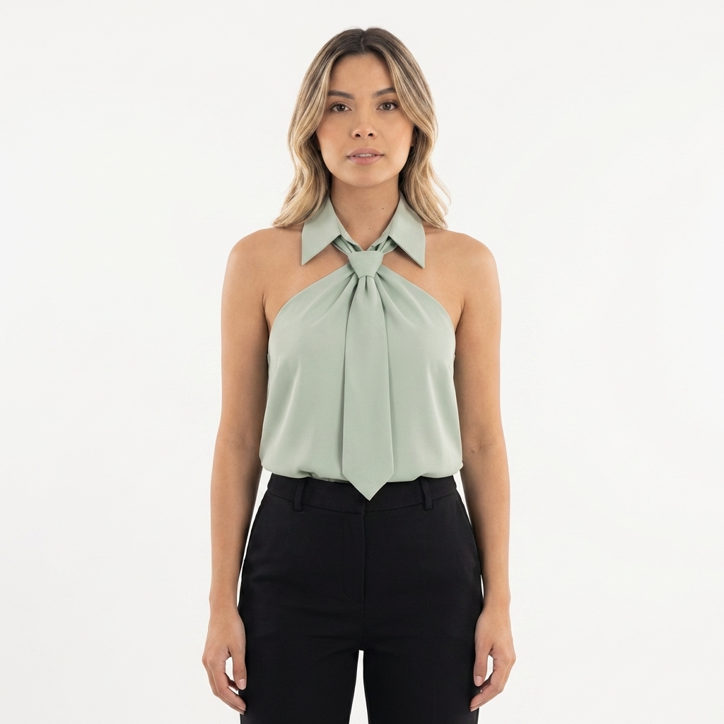 Blusa halter elegante mujer