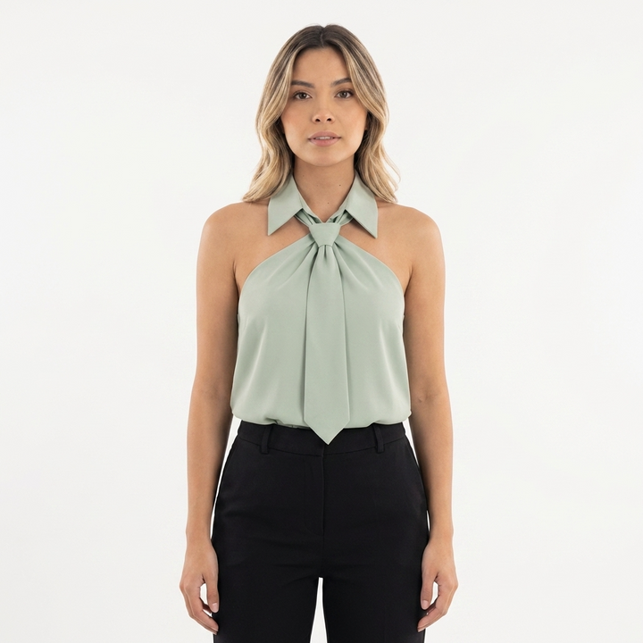 Blusa halter elegante mujer
