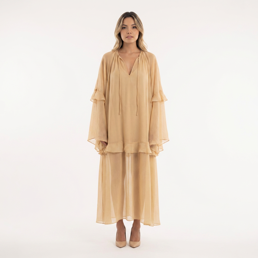 Vestido largo boho playa transparente