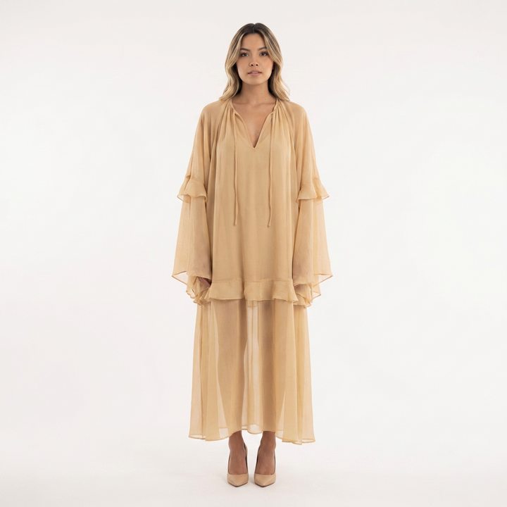 Vestido largo boho playa transparente