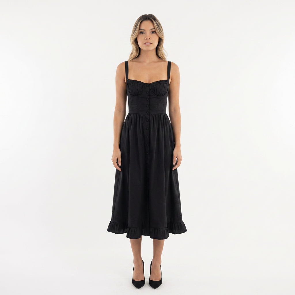 Vestido midi volante elegante
