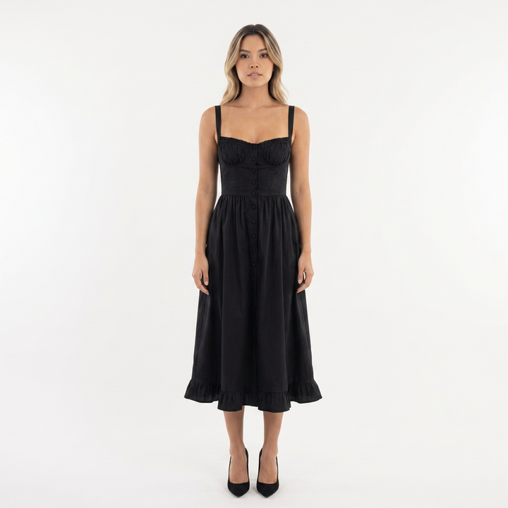 Vestido midi volante elegante