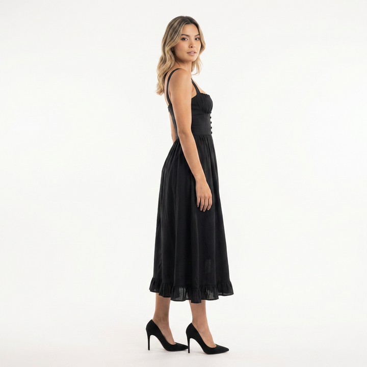 Vestido midi volante elegante