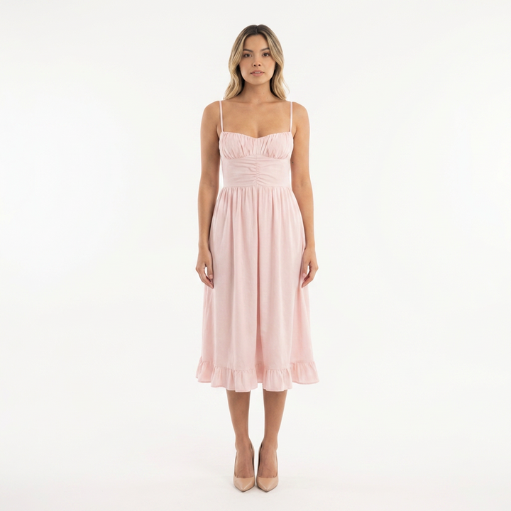 Vestido midi volante elegante