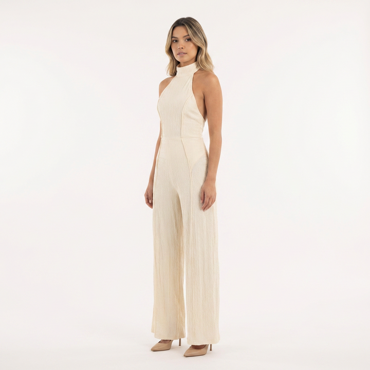 Conjunto satén halter asimétrico