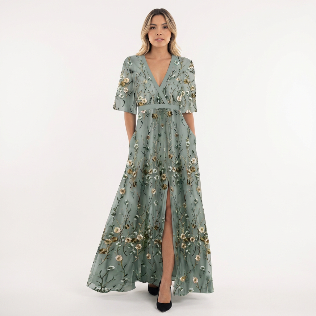 Vestido largo maxi floral mujer