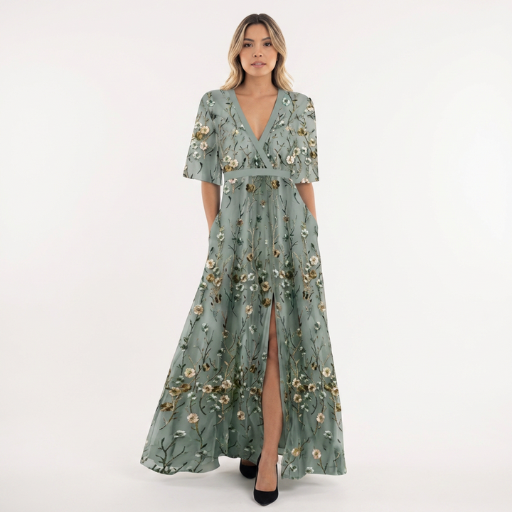 Vestido largo maxi floral mujer