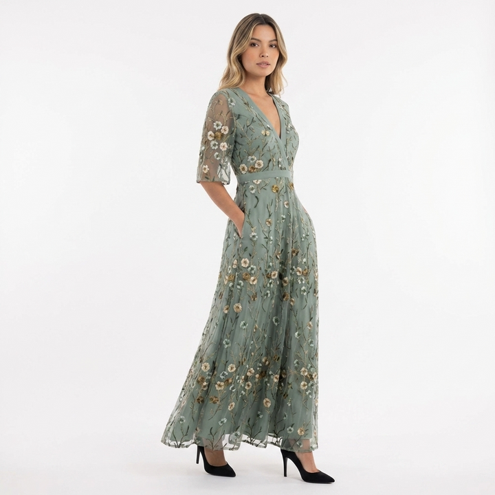 Vestido largo maxi floral mujer