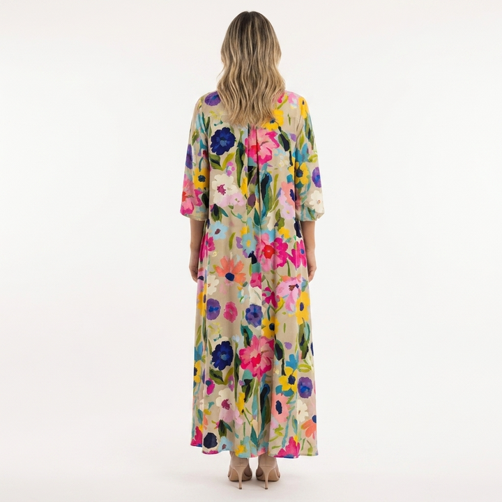 Vestido largo elegante fluido mujer