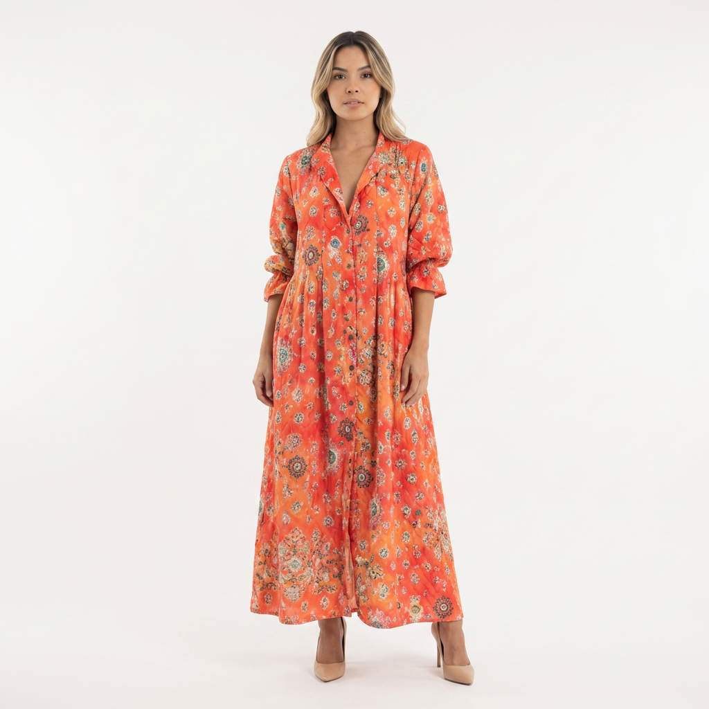Vestido largo elegante fluido mujer