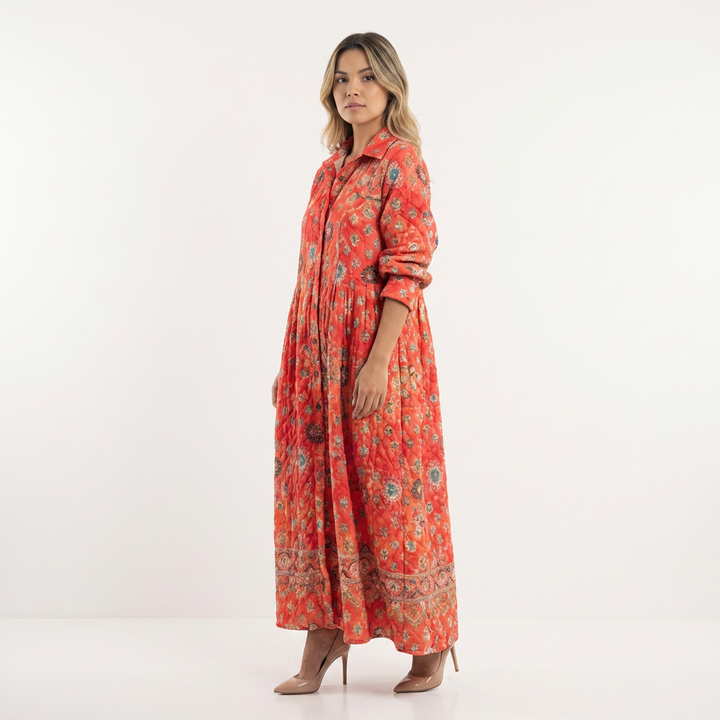 Vestido largo elegante fluido mujer