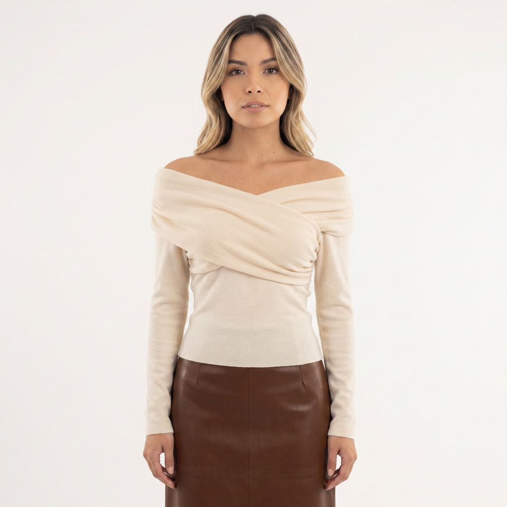 Top punto hombros descubiertos mujer