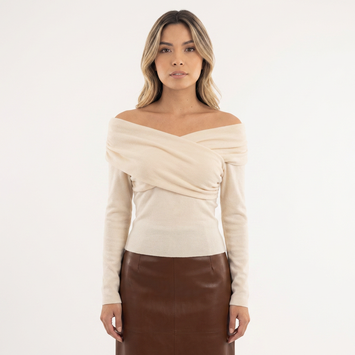 Top punto hombros descubiertos mujer