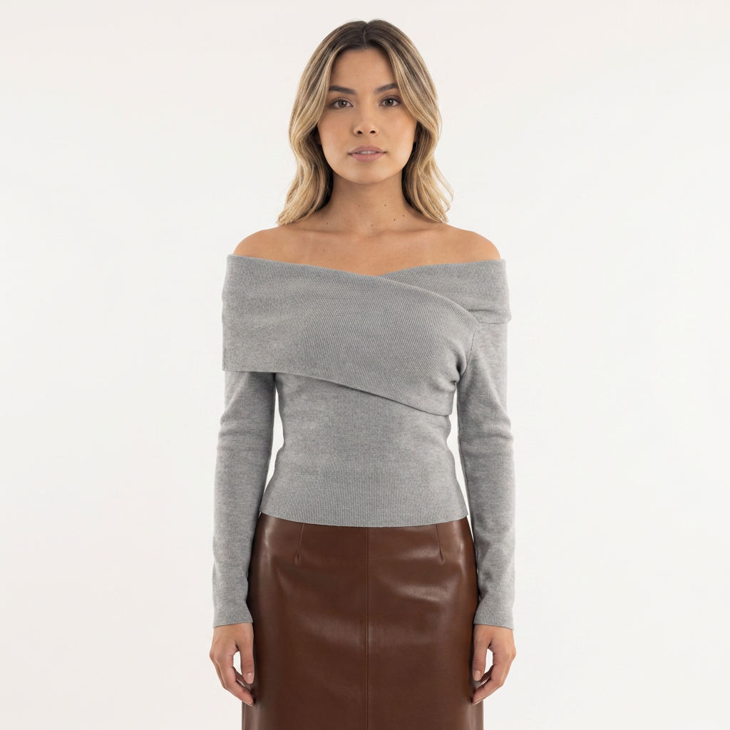 Top punto hombros descubiertos mujer