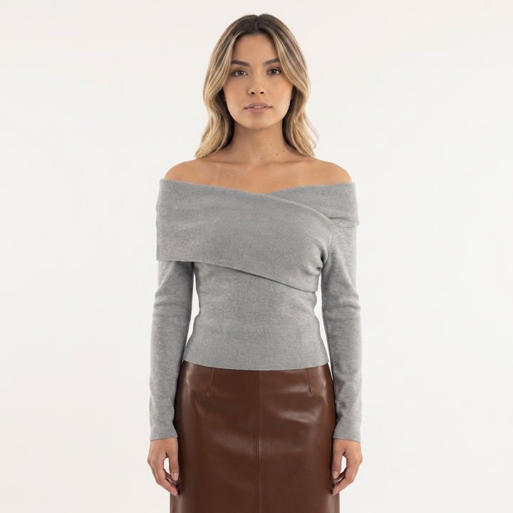 Top punto hombros descubiertos mujer