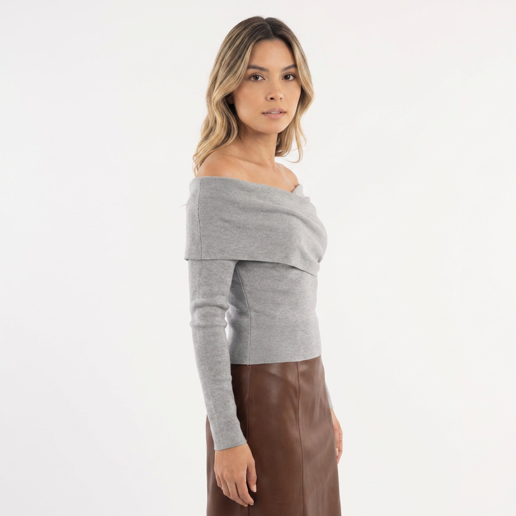 Top punto hombros descubiertos mujer