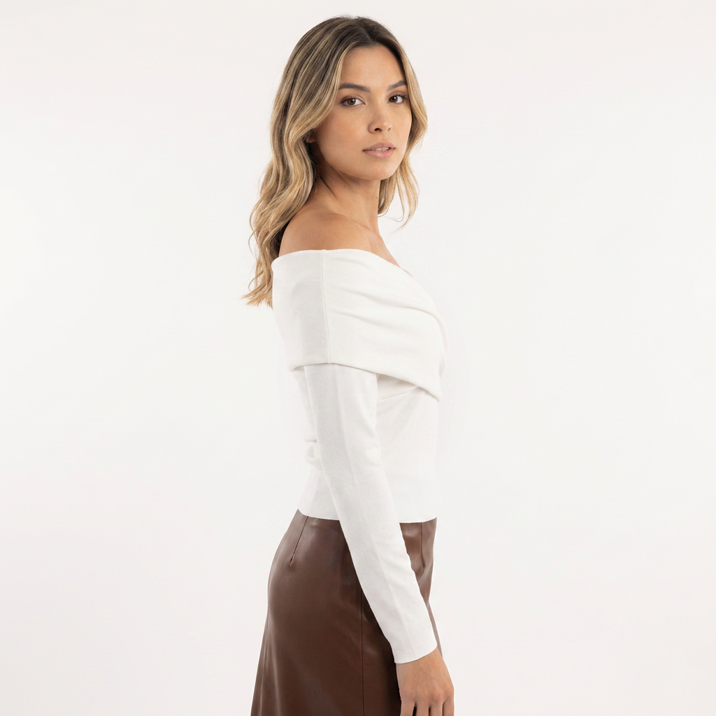 Top punto hombros descubiertos mujer