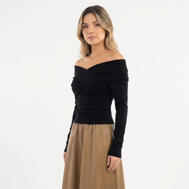 Top punto hombros descubiertos mujer