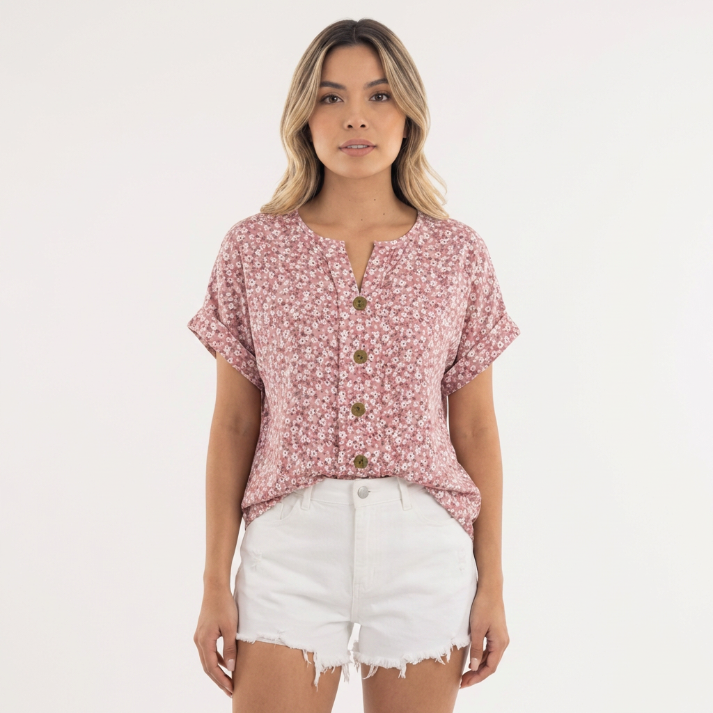 Blusa floral elegante mujer chic