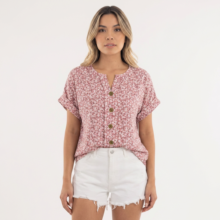 Blusa floral elegante mujer chic
