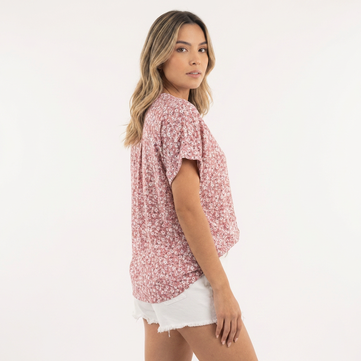Blusa floral elegante mujer chic