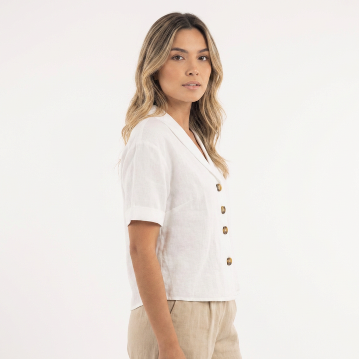 Blusa cruzada elegante mujer