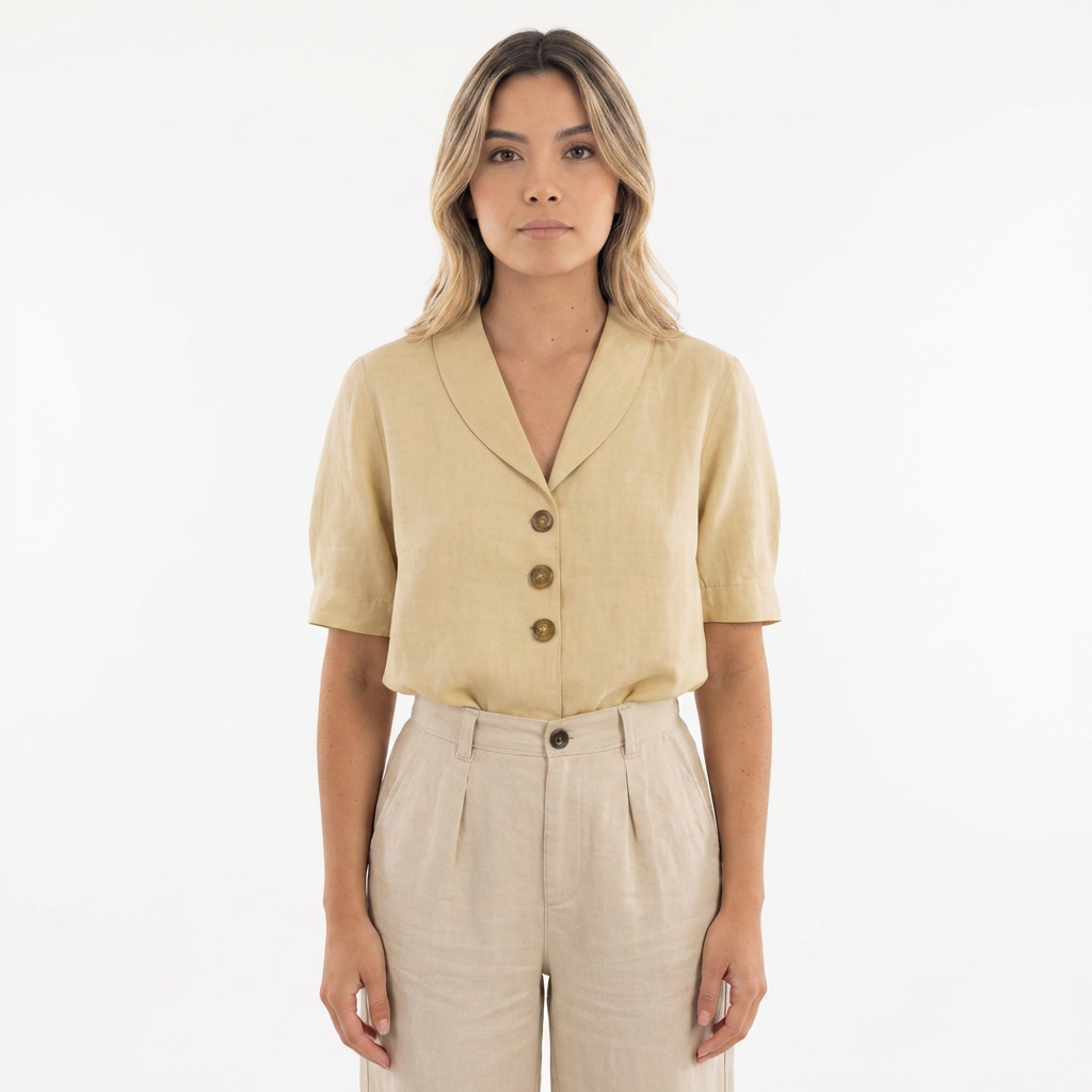 Blusa cruzada elegante mujer