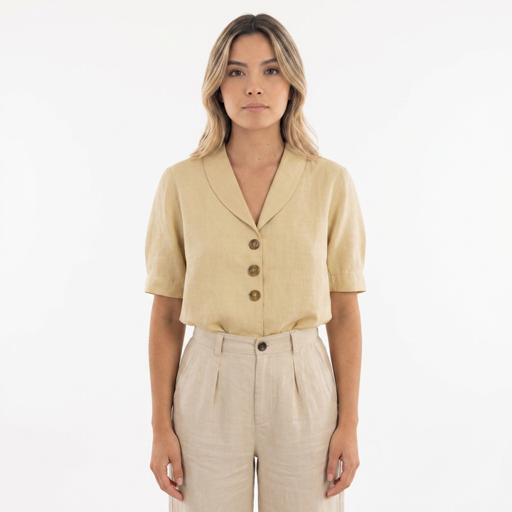 Blusa cruzada elegante mujer