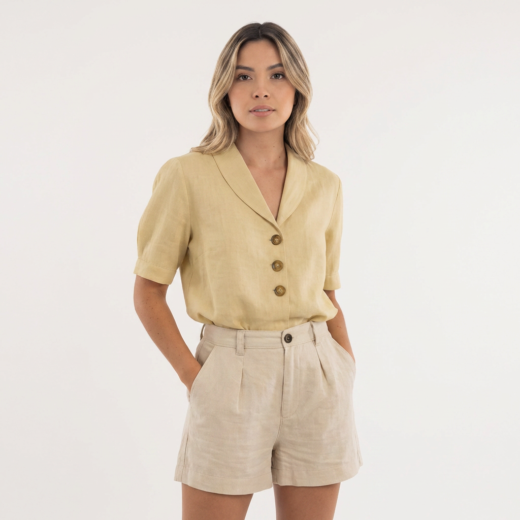 Blusa cruzada elegante mujer