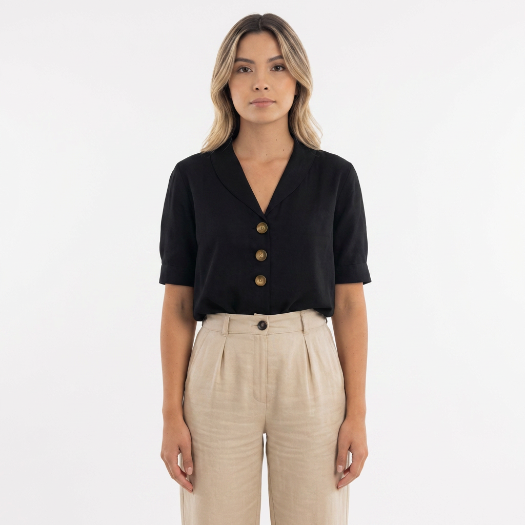 Blusa cruzada elegante mujer