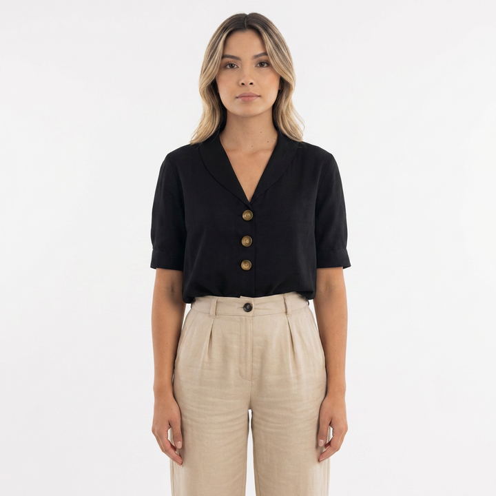 Blusa cruzada elegante mujer