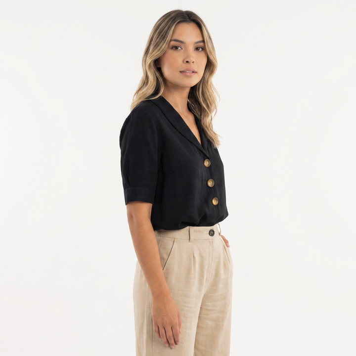 Blusa cruzada elegante mujer